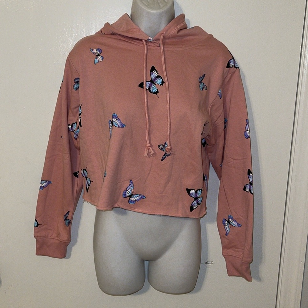 NWOT cute butterfly hoodie size S